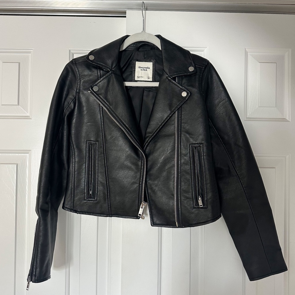 Abercrombie & Fitch Black Moto Leather Jacket